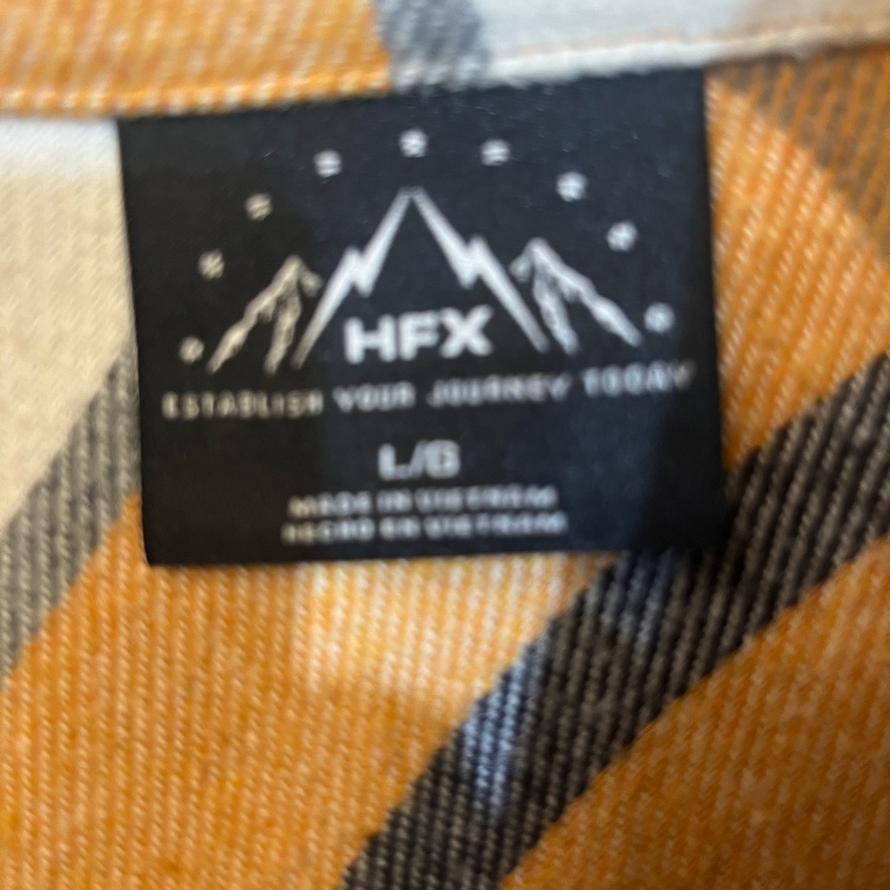 Women's Mustard, Navy and White Plaid Utility Shacket w/ Snaps Women’s Large - Picture 4 of 6